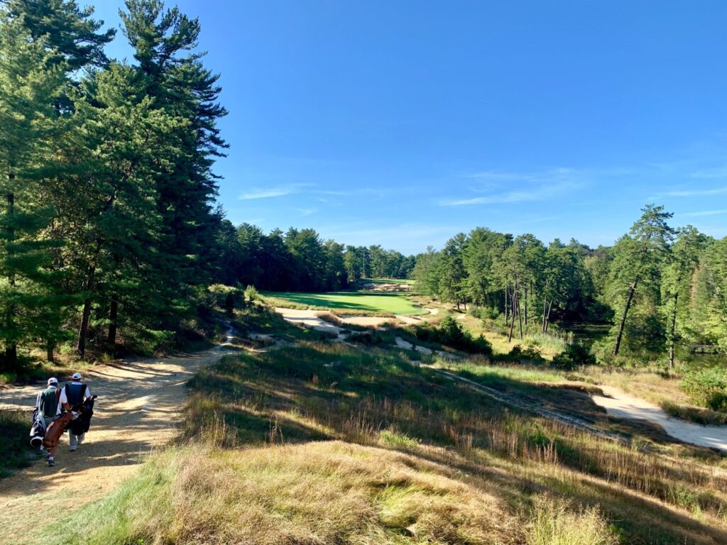A wide shot of the Pine Valley golf club