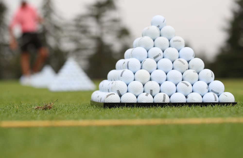 A view of a set of golf balls