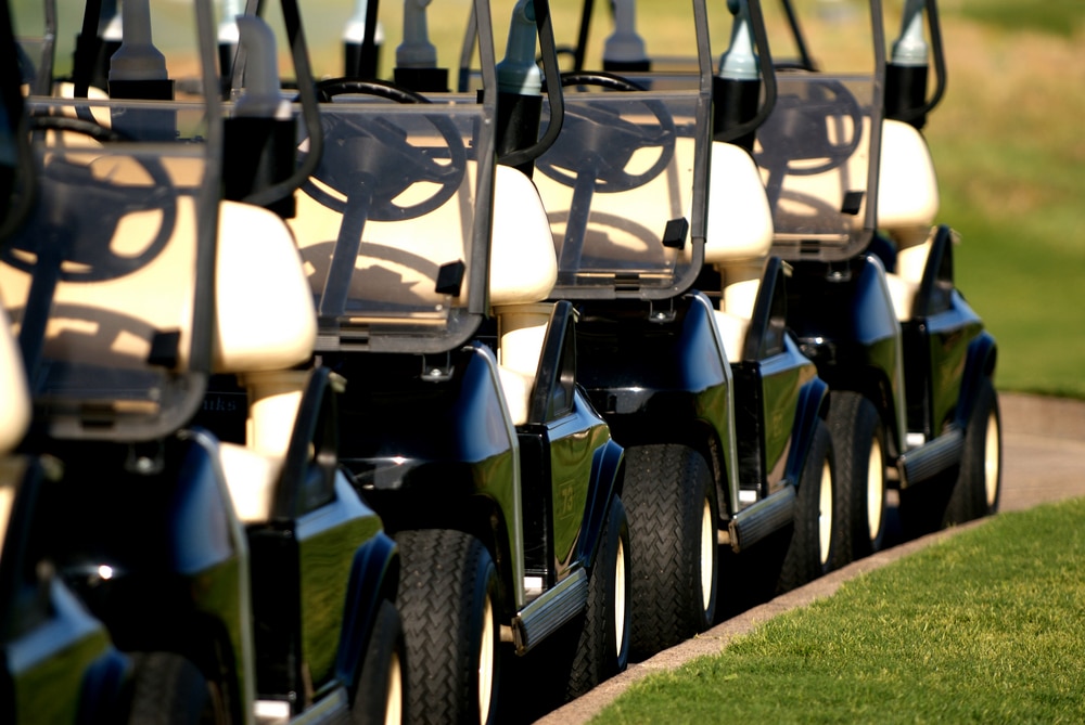 A view of golf carts