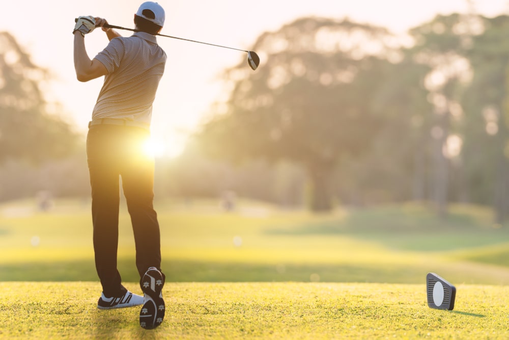 golfer hitting a shot