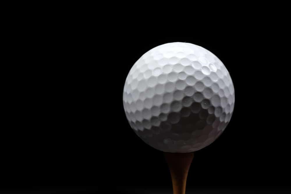 Golf Ball On Black Background