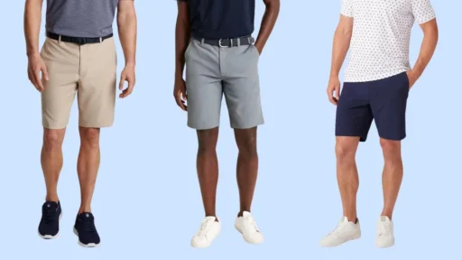 men wearing different golf shorts