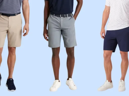 men wearing different golf shorts